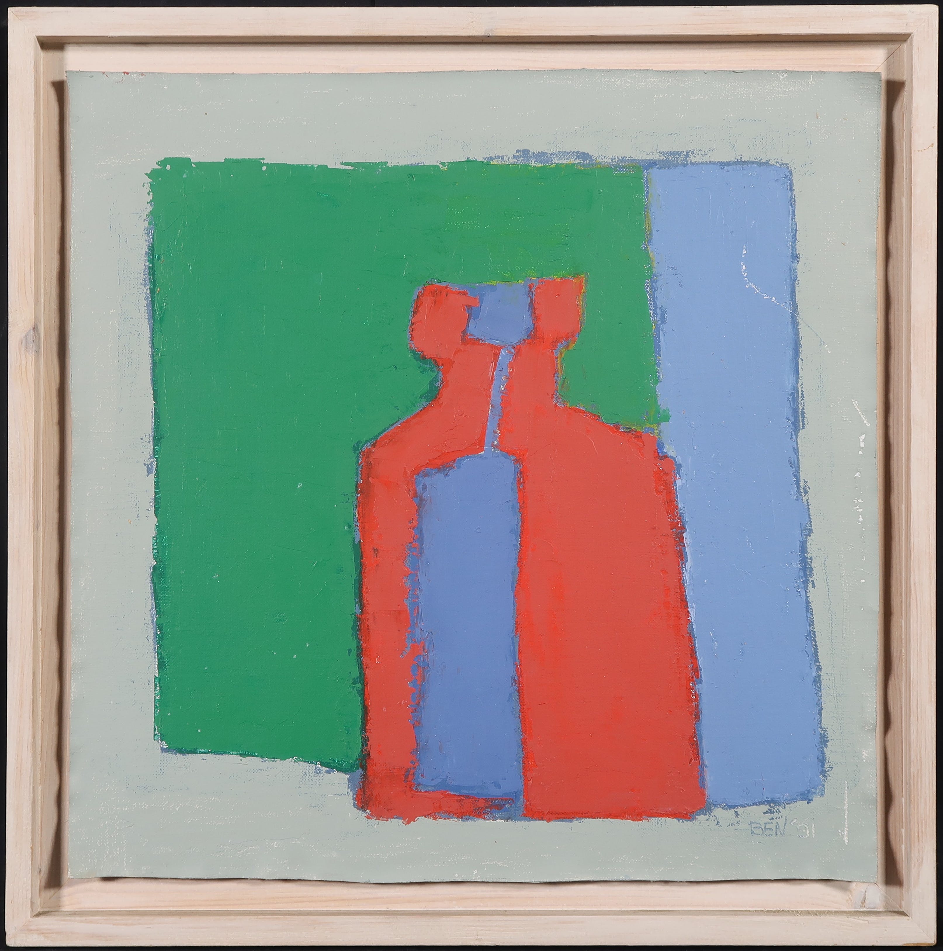 Ben van den Eerenbeemt - Acryl op doek, Stilleven VI - Ingelijst verkocht voor € 100!