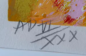 Jan Cremer - Kleurrijke zeefdruk: Chinees landschap - 1990 kopen? Bied vanaf 199!