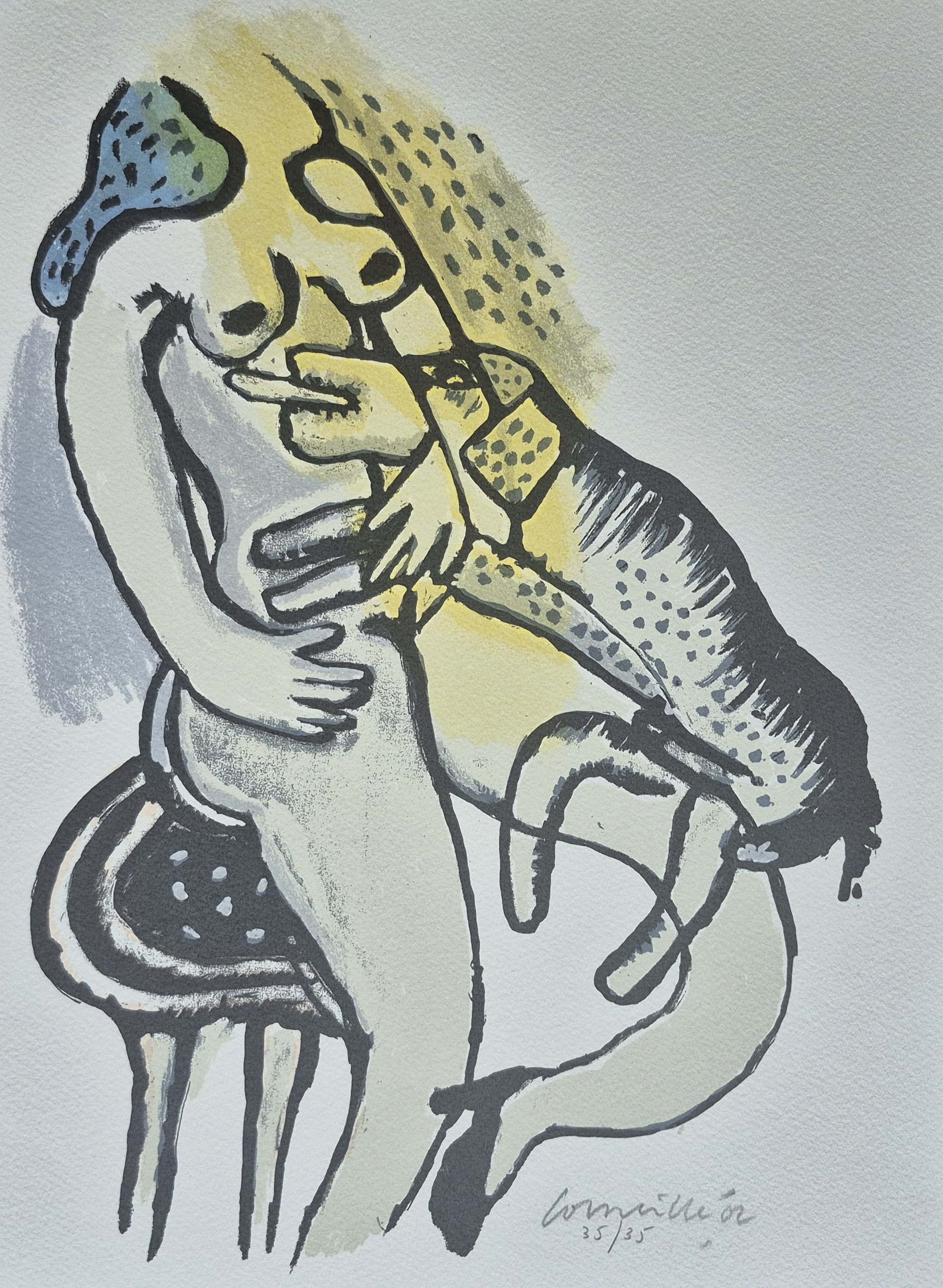 Corneille - litho 35/35 - Le chien jaloux de sa maîtresse, gesigneerd - 2002 kopen? Bied vanaf 225!