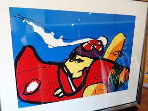 Herman Brood - Zeefdruk: Red Baron, Ingelijst. kopen? Bied vanaf 475!