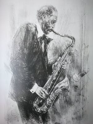 Piet Klaasse - Litho. Dexter Gordon. kopen? Bied vanaf 95!