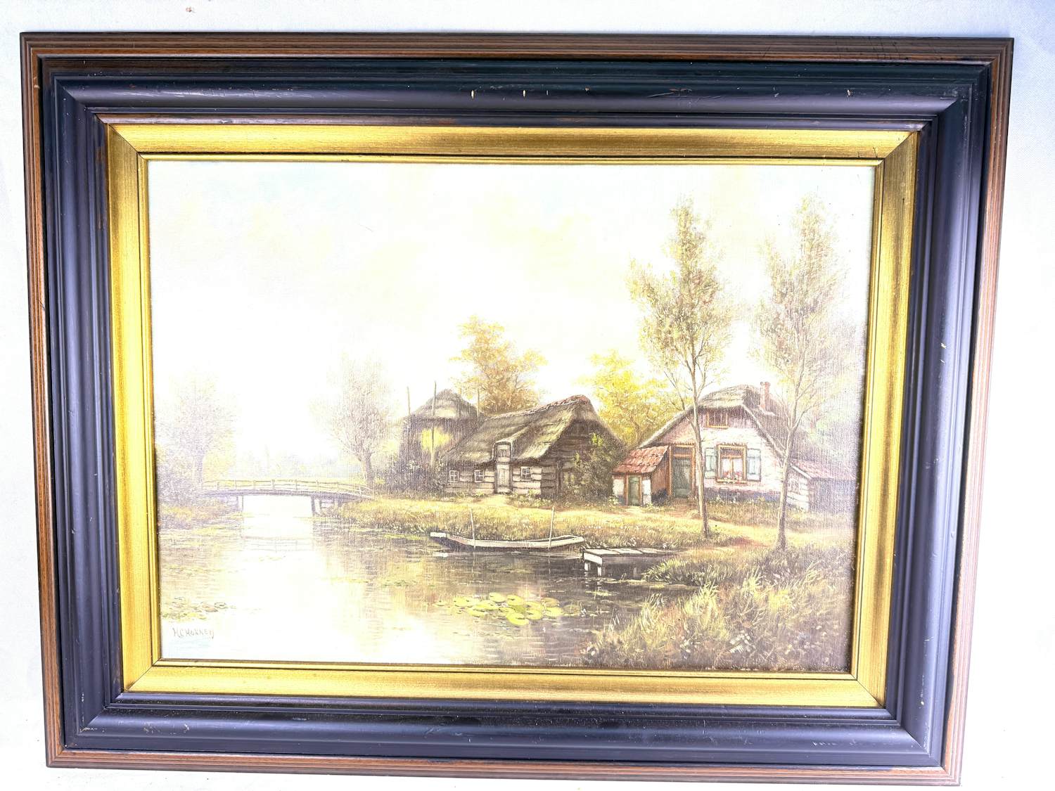 Hermanus Cornelis Hokken - Een traditioneel Nederlands plattelandsgezicht kopen? Bied vanaf 50!