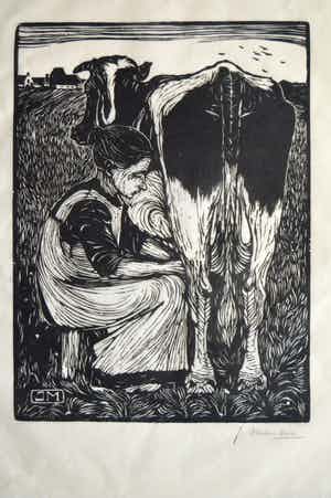 Jan Mankes - Koemelkster. verkocht voor € 300!