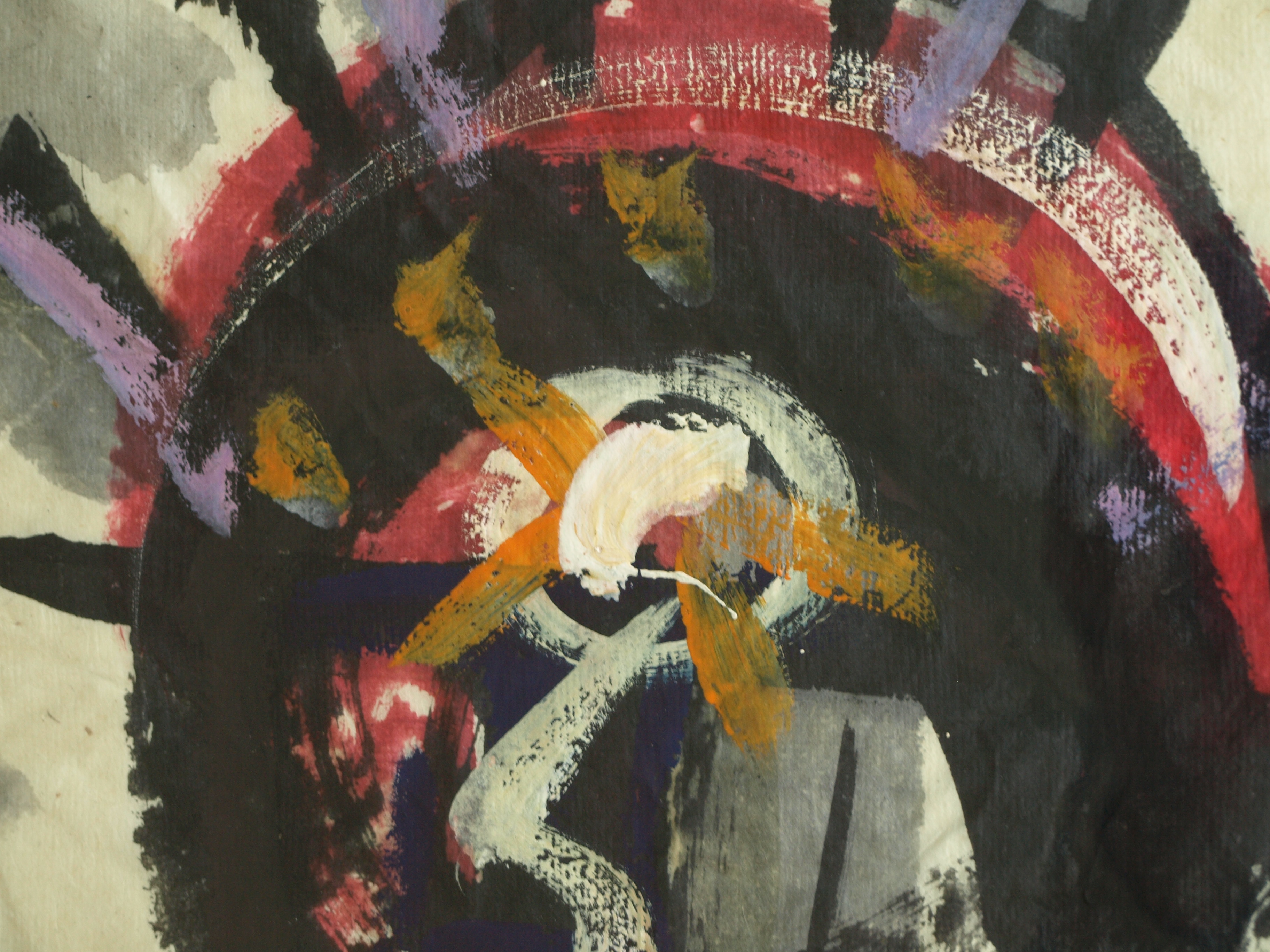 Niet of onleesbaar gesigneerd - Gouache , Abstract - gesigneerd & ingelijst - GROOT - 103 x 77 cm kopen? Bied vanaf 1!