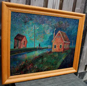 Dirk Breed - Ingelijste olieverf op doek(nette lijst!) kopen? Bied vanaf 1500!