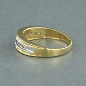 14k bicolor ring met briljant geslepen diamant 0.33 ct - ringmaat 16,5 (52) kopen? Bied vanaf 1!