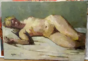 Joop Liesker - liggend naakt 50x70 kopen? Bied vanaf 250!