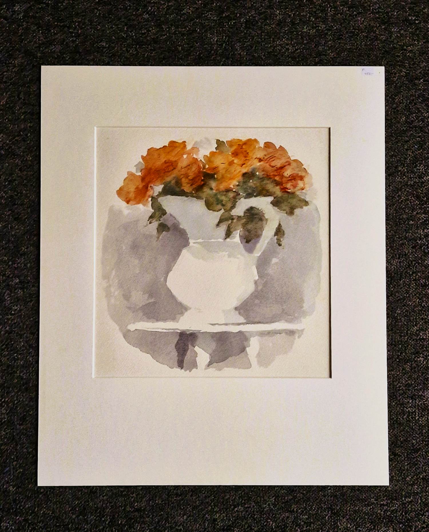 Mart Kempers - Grote Aquarel - boeket rozen - gesigneerd - 1988 - in passe partout verkocht voor € 41!
