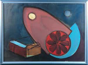 Niet of onleesbaar gesigneerd - Olieverf op doek, Zonder titel - Ingelijst verkocht voor € 1!