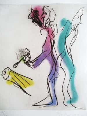 Ger Lataster - ingelijste ets verkocht voor € 75!