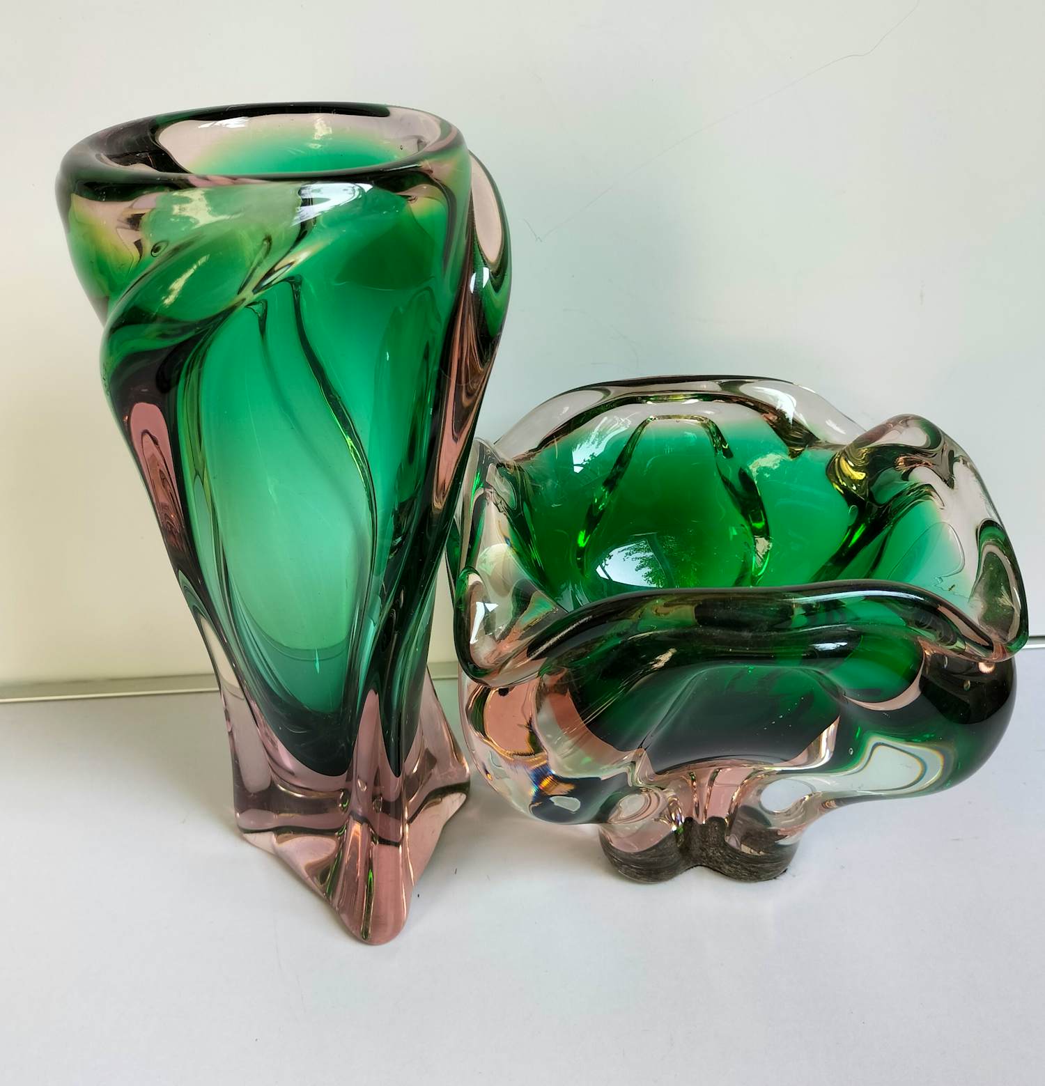 Josef Hospodka - Schaal/asbak en vaas verkocht voor € 75!