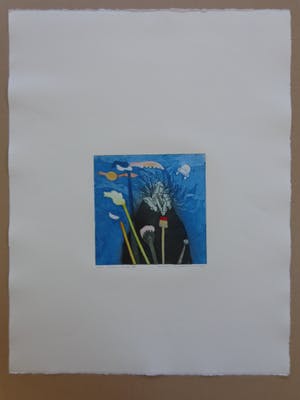 Michel van Overbeeke - AWARE-AWAY III / KLEURETS + GOUD / 65x50cm / SIG / 1996 kopen? Bied vanaf 30!