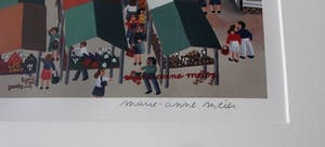 Maria-Anne Meier - Ingelijste zeefdruk: de Markt in Delft kopen? Bied vanaf 99!