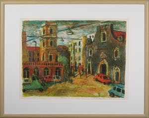 Buy Jeroen Hermkens - Litho, Napels - Ingelijst? Bid from 50!