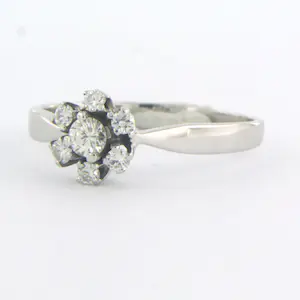 14k wit gouden ring bezet met briljant geslepen diamant 0.30 ct - rm 18.5 kopen? Bied vanaf 290!