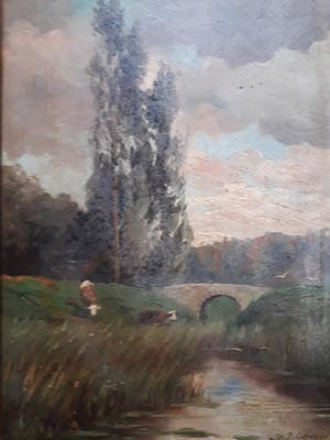 Charles Paul Gruppe - Koeien in landschap. kopen? Bied vanaf 99!