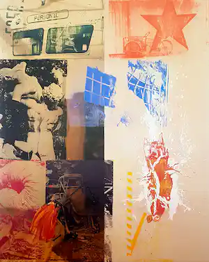 Robert Rauschenberg - nach 'Favor Rites', großer Farboffsetdruck (1994), drucksigniert verkauft für € 58!