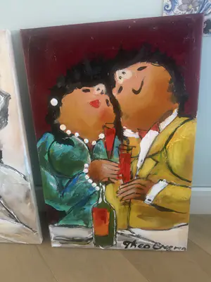 Theo Broeren - Drieluik “restaurant” kopen? Bied vanaf 150!