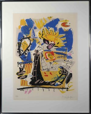 Kees Salentijn - Zeefdruk, Hommage aan Van Gogh III - Ingelijst kopen? Bied vanaf 50!