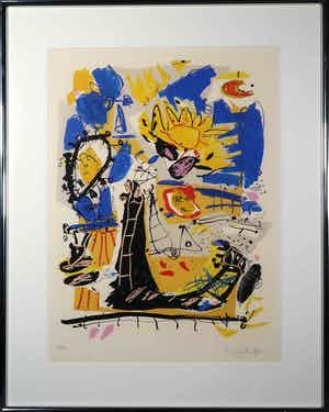 Kees Salentijn - Zeefdruk, Hommage aan Van Gogh III - Ingelijst verkocht voor € 50!