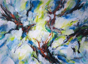 Wim de Bruin - Gemengde techniek op papier, Boomtakken (Zeer groot) kopen? Bied vanaf 1!