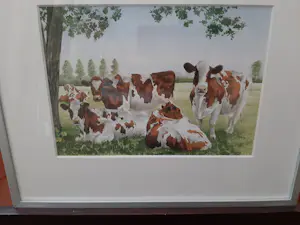 Wiebe A van der Zee - Zeefdruk, Koeien kopen? Bied vanaf 40!