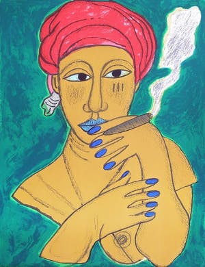 Corneille - Litho, Titel,"l'Afro-cubaine verte". kopen? Bied vanaf 225!