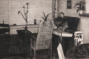 Marcel van Eeden - Vrouw in een interieur - originele potloodtekening kopen? Bied vanaf 675!