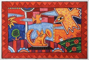 Michiel Molenaar - Zeefdruk, Zonder titel - Ingelijst zonder glas kopen? Bied vanaf 50!