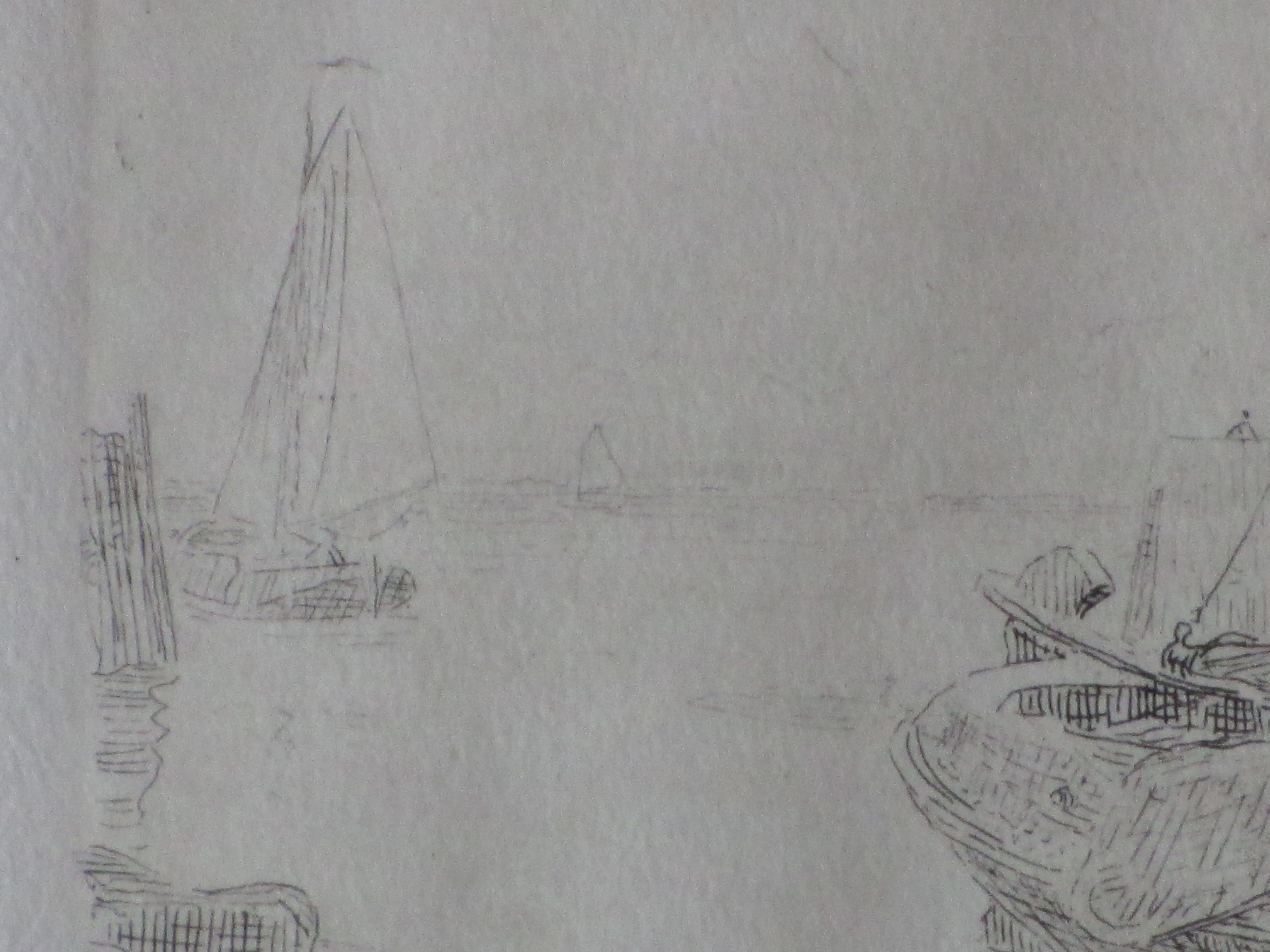 Willem Bastiaan Tholen - Hoogaars in de haven van Veere - Ets kopen? Bied vanaf 60!