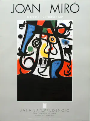 Joan Miro - Kleurenoffset-litho. Affiche: SALA SAN PRUDENCIO uit 1986 kaufen? Bieten Sie von 55!
