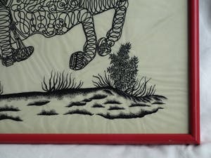 Niet of onleesbaar gesigneerd - Inkttekening , “Ruiter te Paard” – ingelijst kopen? Bied vanaf 10!