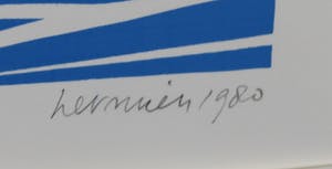 Hermien van Herpt - Zeefdruk, 2 kleuren - Ingelijst kopen? Bied vanaf 1!