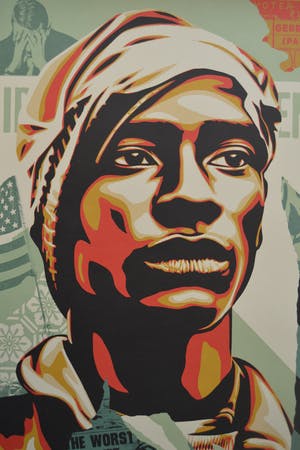 Buy Shepard Fairey - Voting Rights Are Human Rights - gesigneerd? Bid from 1!