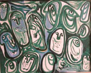 Finn Pedersen - gouache, handgesigneerd en ingelijst verkocht voor € 750!