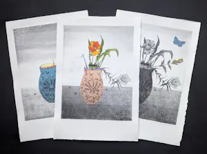 Jurgen Schneider - gisteren wordt het beter - complete set met drie handgekl. etsen, doos, tekst kaufen? Bieten Sie von 159!