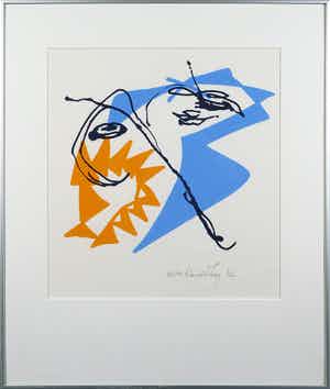 Simon Vinkenoog - Zeefdruk, Zonder tiel - Ingelijst verkocht voor € 100!