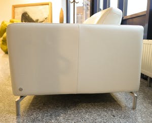 Natuzzi - Crème/Gebroken wit kleurige lederen tweezitsbank kopen? Bied vanaf 100!