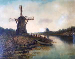 Petrus Paulus Schiedges - Molens in de polder verkocht voor € 200!