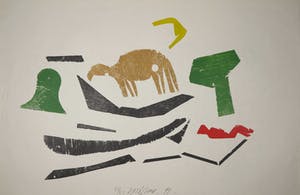 Carel Visser - Houtsnede op geschept papier, Zonder titel kopen? Bied vanaf 150!