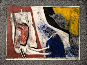 Hannes Postma - Grote - 1962- handgekleurde Ets "rood kind" - zeer kleine oplage (12 stuks) kopen? Bied vanaf 59!