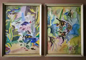 Hein Stork - Twee werken. Tropische vissen. verkocht voor € 59!