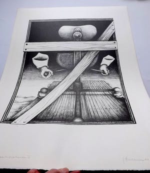 Gerhard Andrees - Handgesigneerde litho; Perspective frames ( Perspektivrahmen ) kaufen? Bieten Sie von 35!