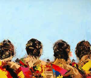 Willem van Scheijndel - Vier schoonheden op weg naar het schildersatelier verkocht voor € 65!