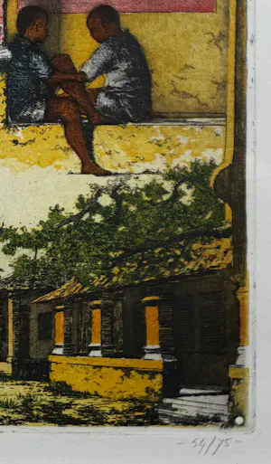 Rolf Weijburg - handgesigneerde kleurenets | 'Vila do Obo' | 1999 (INGELIJST) kopen? Bied vanaf 125!