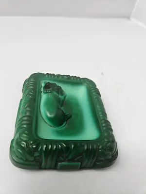 Curt Schlevogt - Malachiet glazen tray- sieraden kom kopen? Bied vanaf 1!