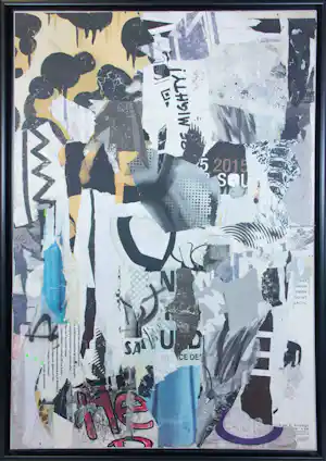 Charlie Green - Collage op Doek, Zodiak Soul - Ingelijst vendu pour 100€ !