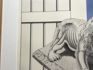 Marinus Fuit - Litho , gebeeldhouwde leeuw, gesigneerd en ingelijst kopen? Bied vanaf 75!