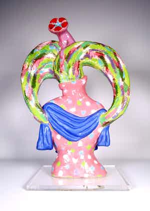 Marijke van Os - Keramische Bloemenvaas - Uniek werk verkocht voor € 500!