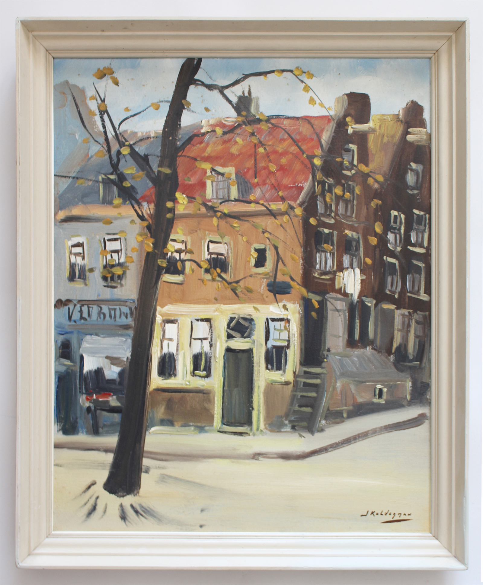 Jan Kelderman - olieverf op doek - de Jordaan Amsterdam kopen? Bied vanaf 40!